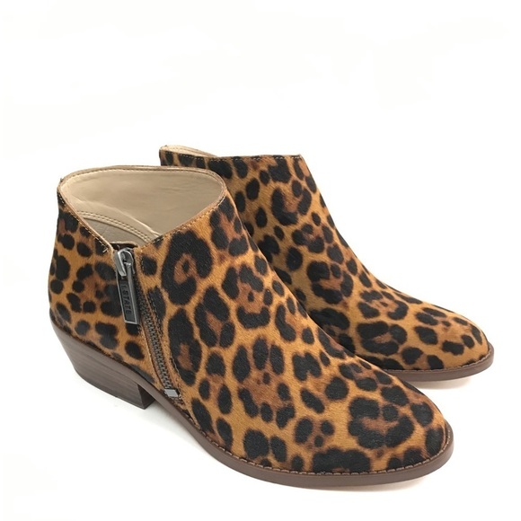 1. State Animal Print Leather Block Heel Booties Women’s Size 8 Statement - Picture 4 of 11